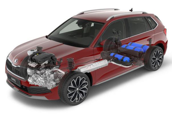 Bild zeigt den Skoda Kodiaq mit Erdgas technologie